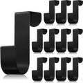 Hotop 12 Pcs Over Door Hooks for Hanging Metal Z Shaped 1 Inch, Black