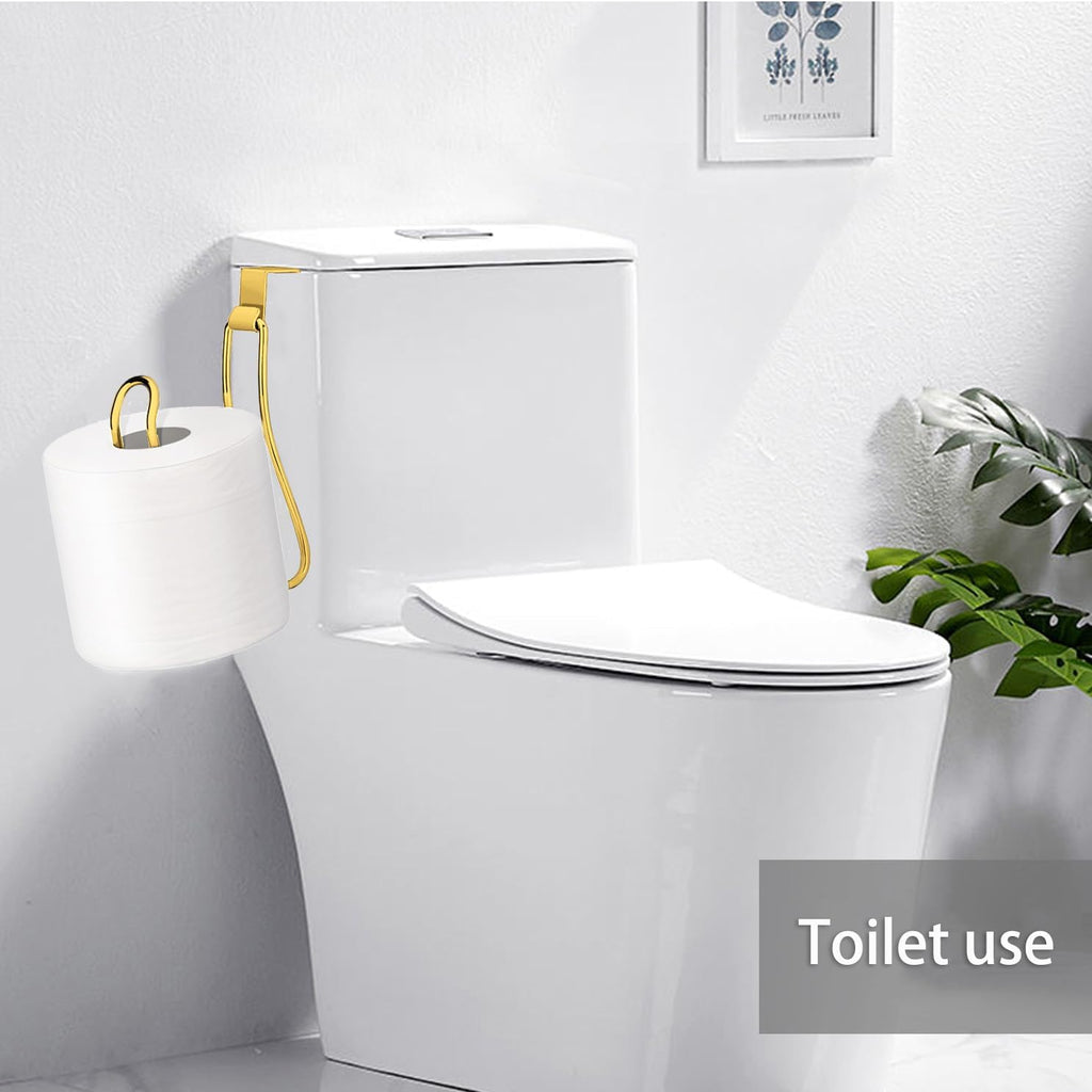 Over the Tank Toilet Paper Holder, Bathroom Organizers and Storage, Gold