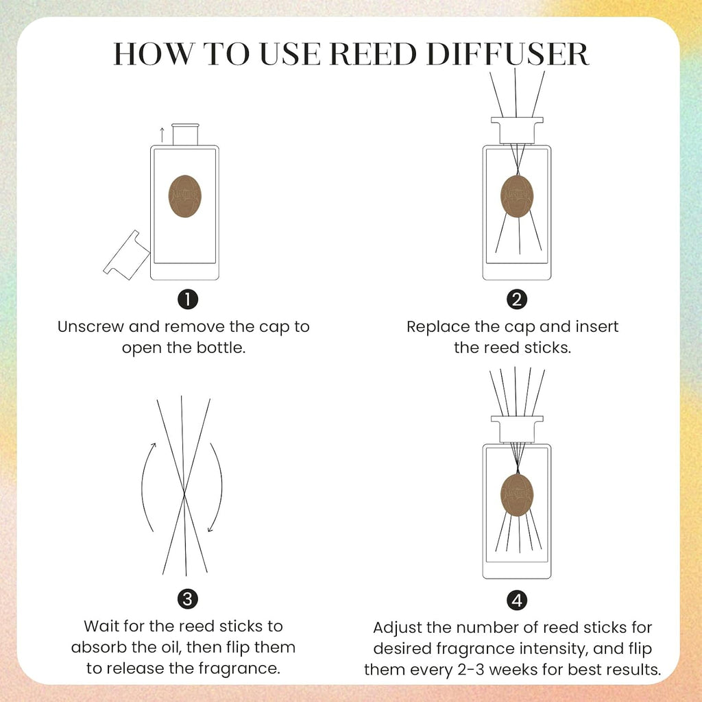 M&SENSE 10.14 oz Large Reed Diffuser Set | Tobacco Teakwood Scent Oil Diffuser with Sticks | Hotel Collection Non-Toxic Essential Oil |for Bedroom Bathroom Living Room