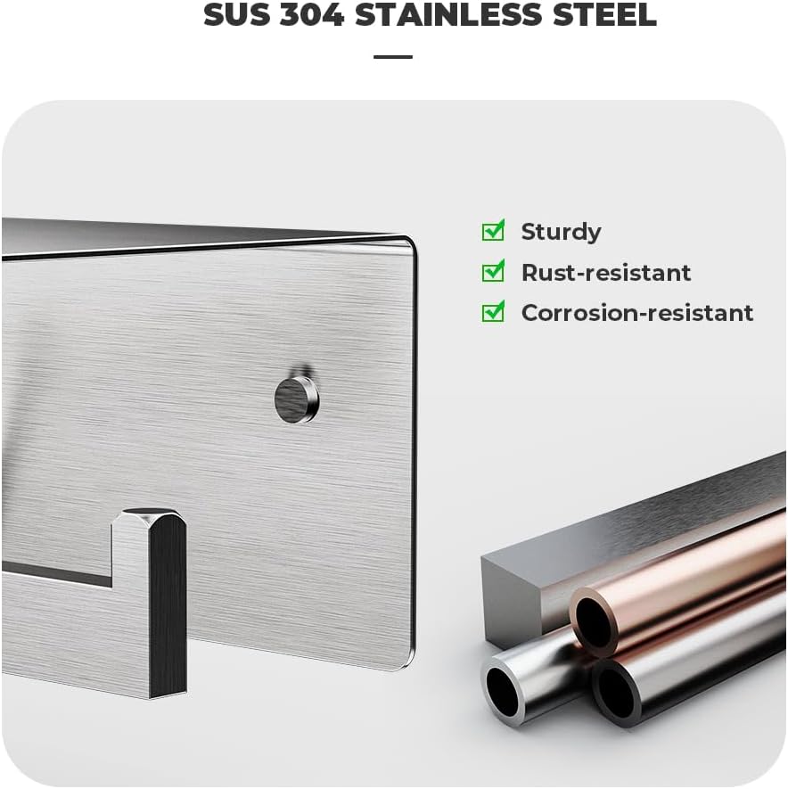 Double Toilet Paper Holder with Shelf, FreshGlow Large Tissue Holder Brushed Nickel, Wall Mount Commercial Toilet Paper Dispenser Phone Shelf Stainless Steel, Tissue Roll for Bathroom (Pack of 2)