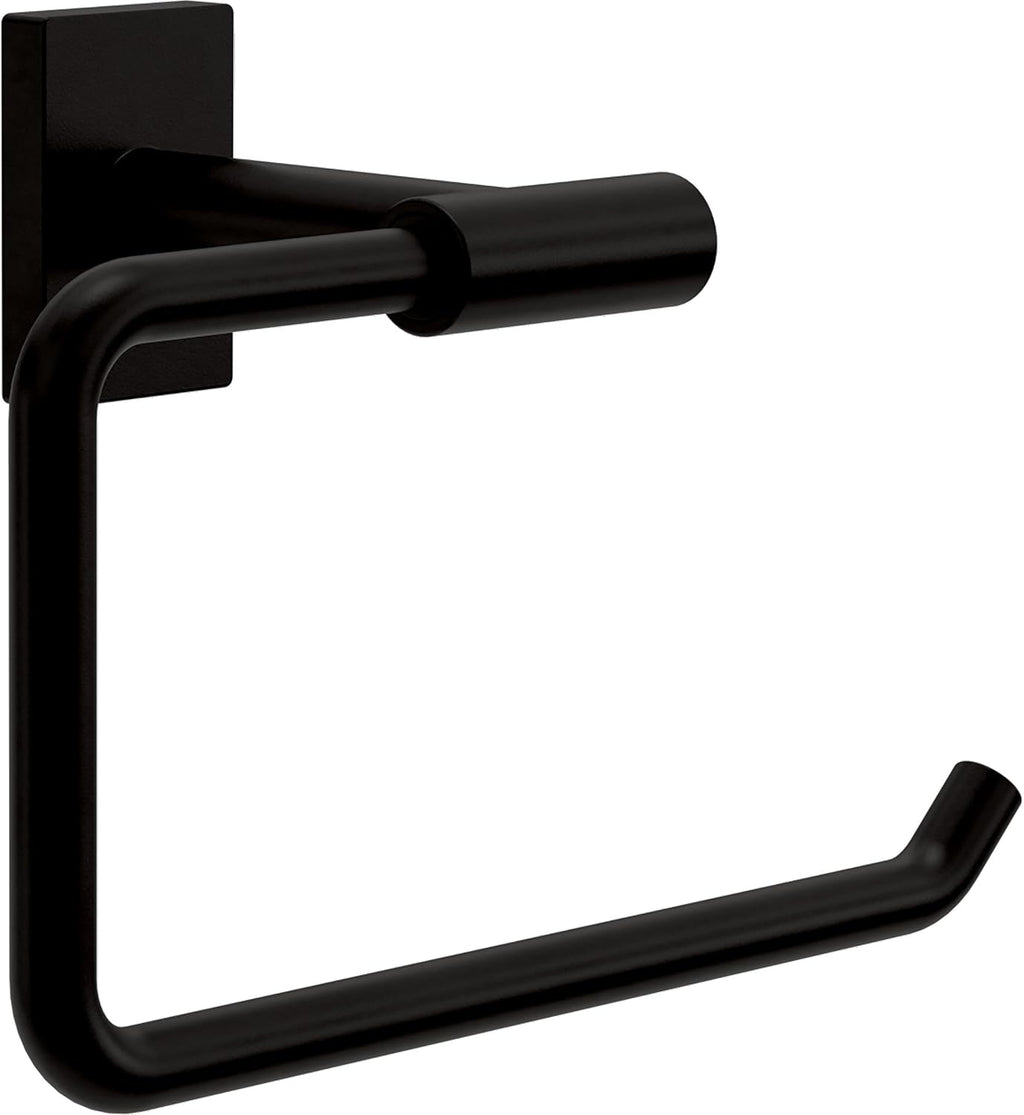 Franklin Brass Hartwell (1-Pack) Toilet Paper Holder, Euro Single Post Tissue Roll Wall Mount TP Storage, Matte Black Bathroom Decor, Accessories HRT50-MB