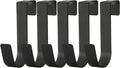 eywlwaar Over The Cabinet Door Single Hooks 5 Pack (Black) Fit for 3/4 inch Doors （Thickness Over 0.8Inch is Not Suitable