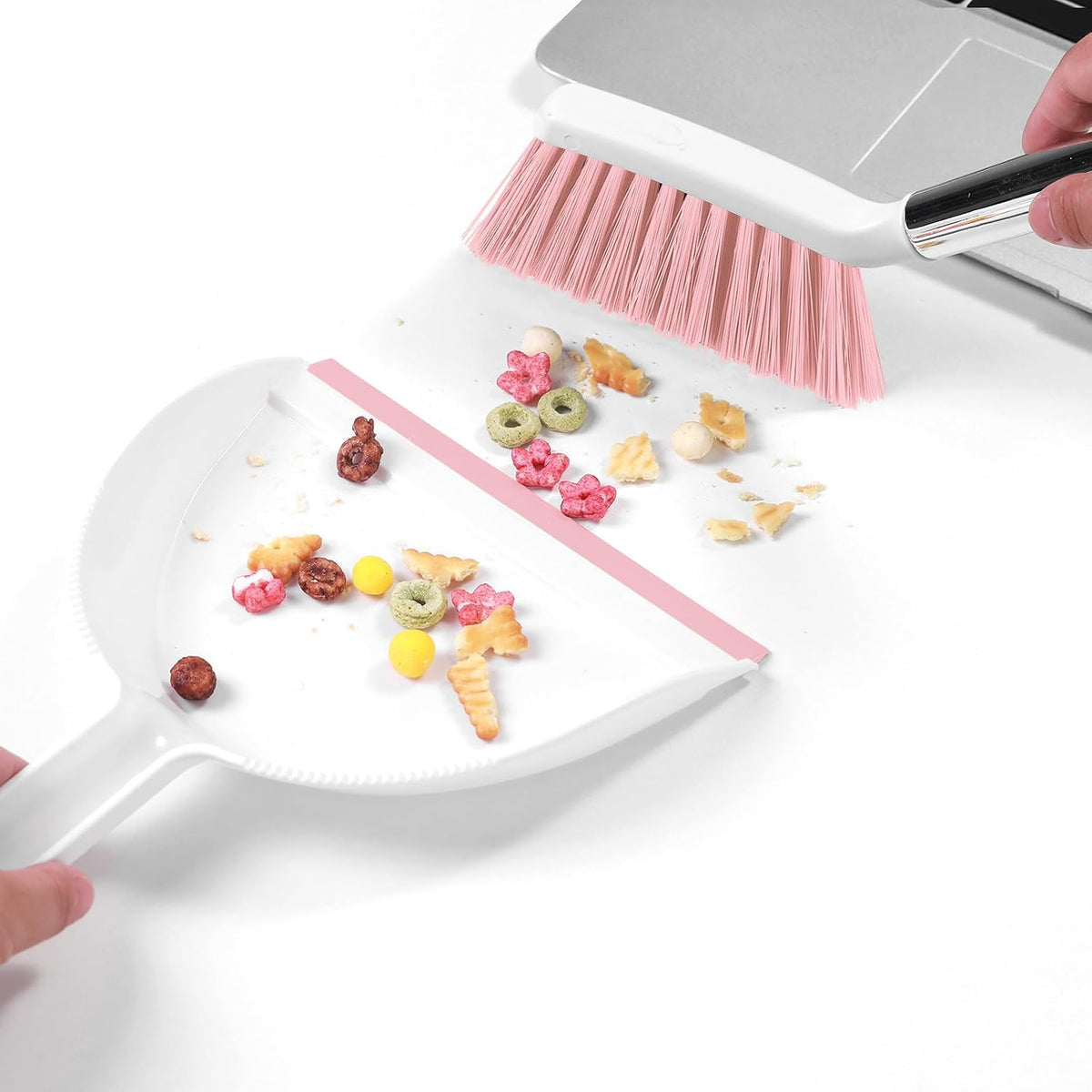 NACENA Mini Broom and Dustpan Set, Small Dust Pan and Brush Set,Pink