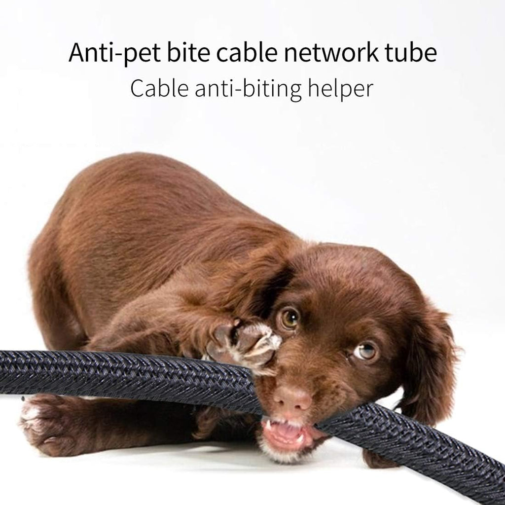 Cable Management Sleeve, Protect Cat from Chewing Cords Cord Protector Wire Loom Tubing Cable Sleeve Split Sleeving for TV/Computer/Home Entertainment Audio Video Cable USB Charger Cable