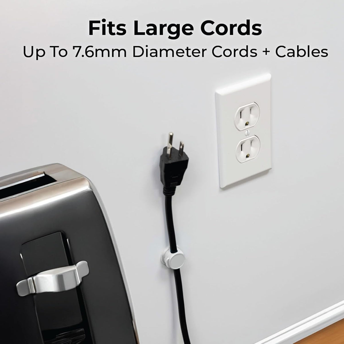 Travel Depot Cable Management Magnetic Snap Organizer, White, 6-Pack, White