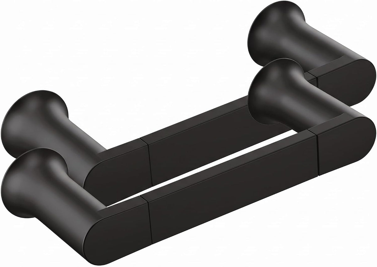 Moen Genta Matte Black Modern 6.8-Inch Length Hand-Towel Bar for Bathroom or Kitchen, BH3886BL (Pack of 2)