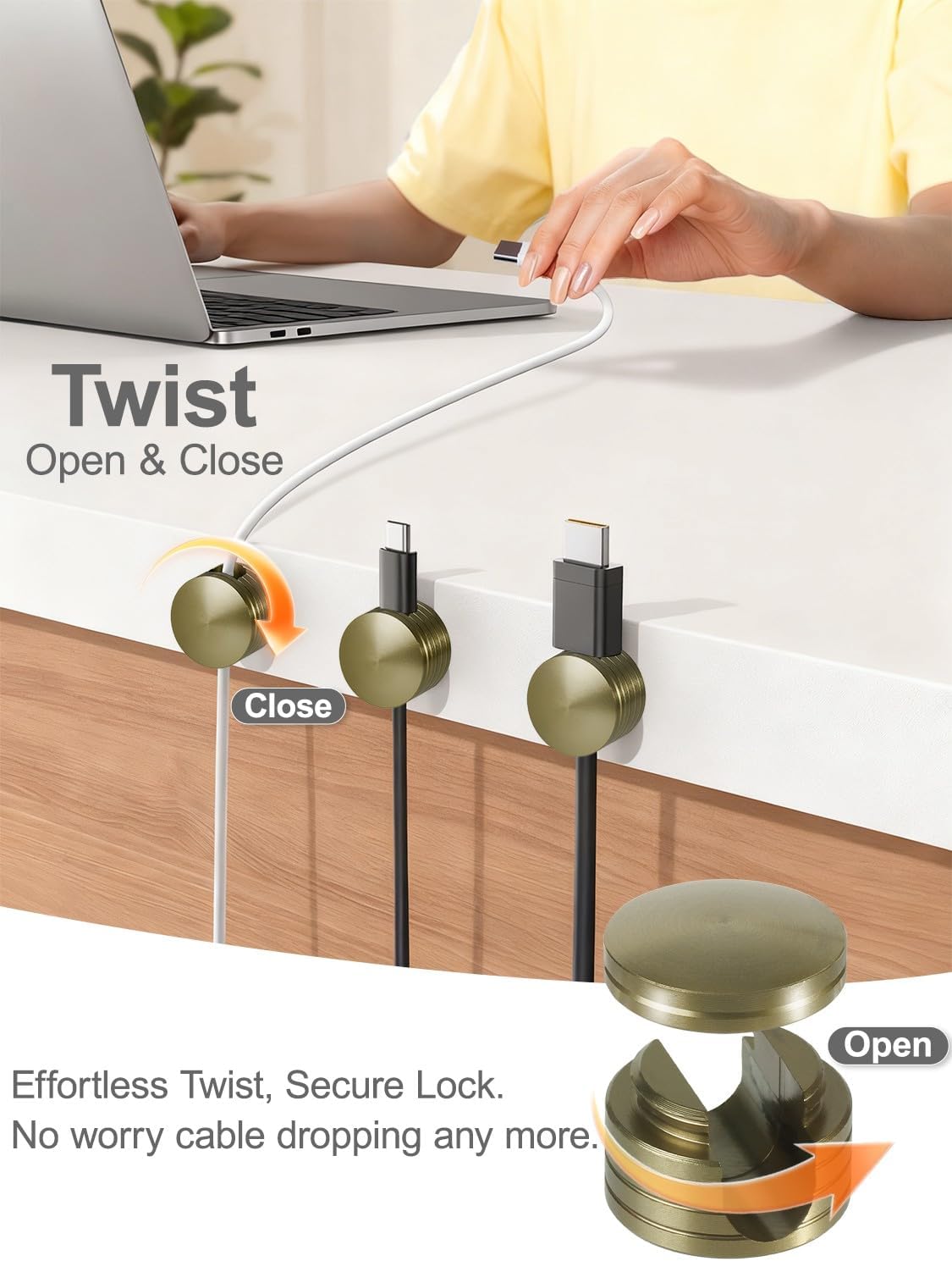 Strong Adhesive Cord Holder for Nightstand with Wider Base, 3 Pack