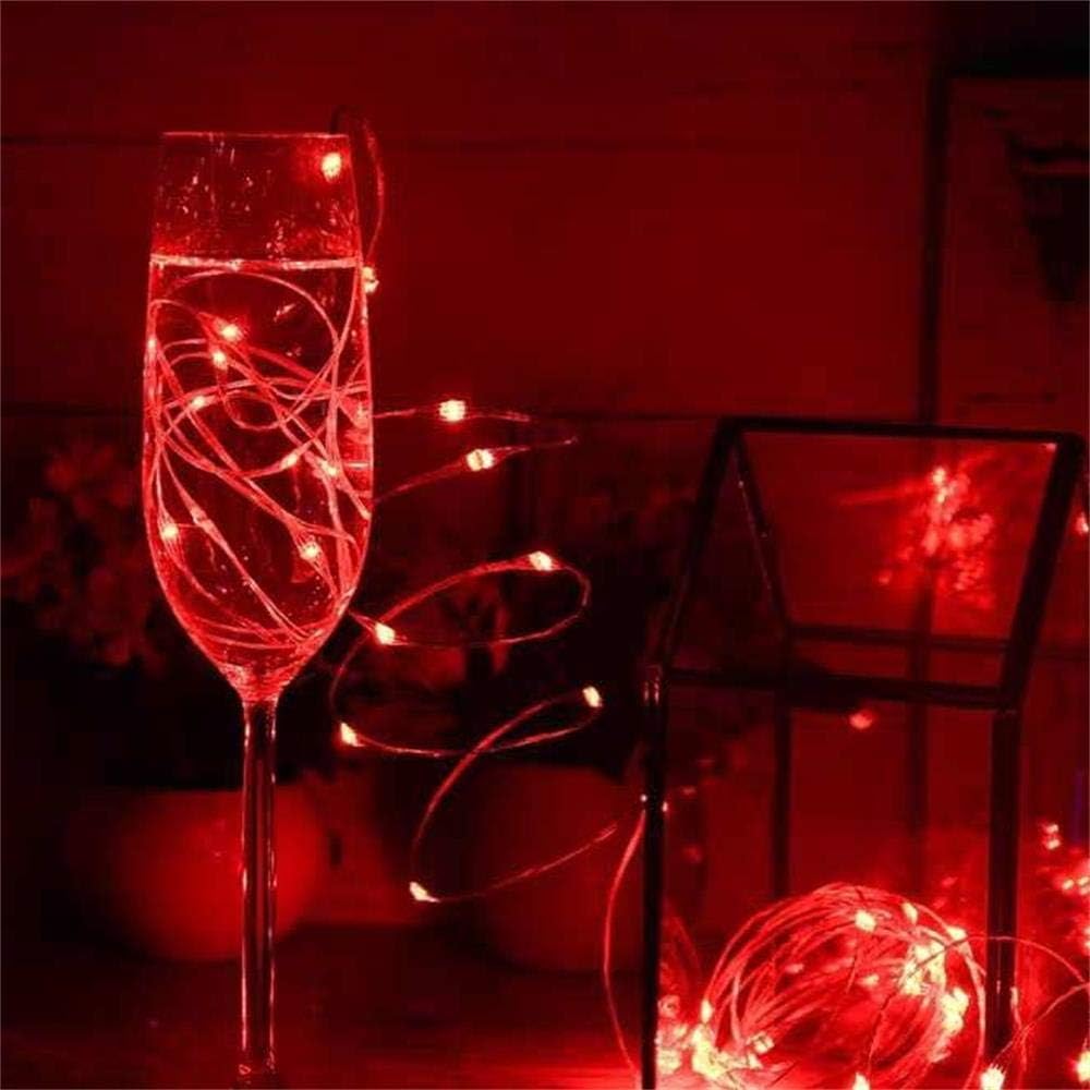 4 Pack Battery Operated Dewdrop Led Lights,Indoor Mini Fairy Lights With Timer Function,For Wedding Home Parties Christmas Holiday Decoration,6 Hours on/18 Hours Off ,30 Count LEDs,10 Feet(Red)