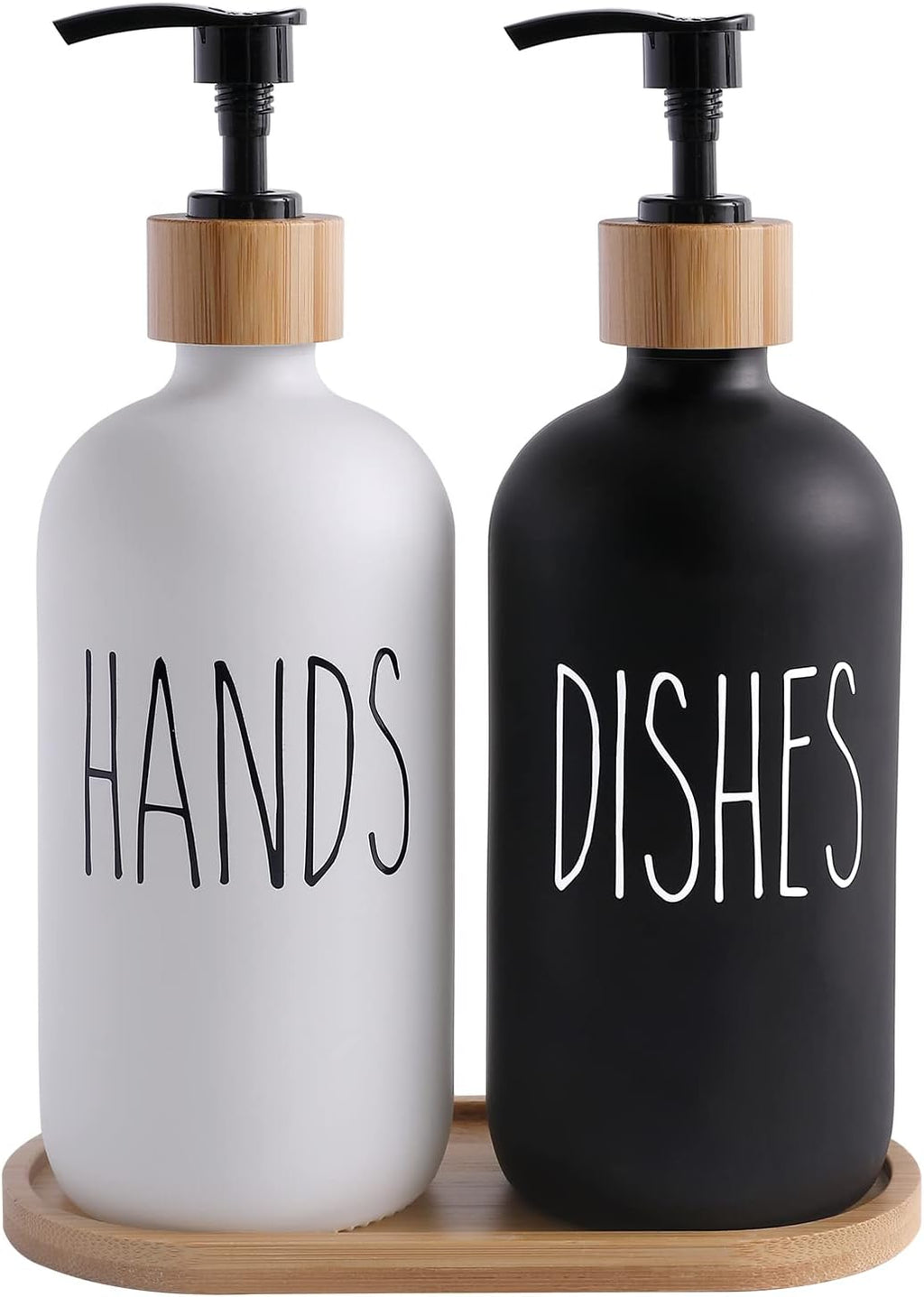 MOMEEMO Soap Dispenser Set, Black & White