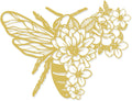 Rajukit Bohemian Bee Flower Metal Wall Art Gold for Living Room