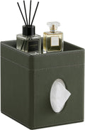 PU Leather Tissue Box Cover Square Tissue Box Holder Tissue Holder (Green)