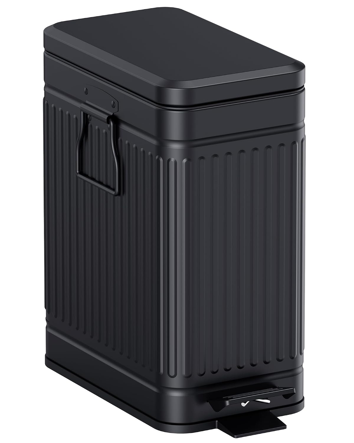 Small Trash Can with Lid, 2.6 Gal Dog Poop Trash Can, Black