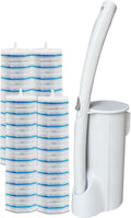 40 Disposable Toilet Brush Replacement Pads, Wall Mounted Toilet Holder Set Toilet Cleaning System Starter Kit, Toilet Stick Pads (White)
