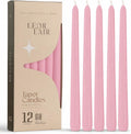 Leor & Lair Light Pink Taper Candles, 12 Pack, 10 Inch, Unscented