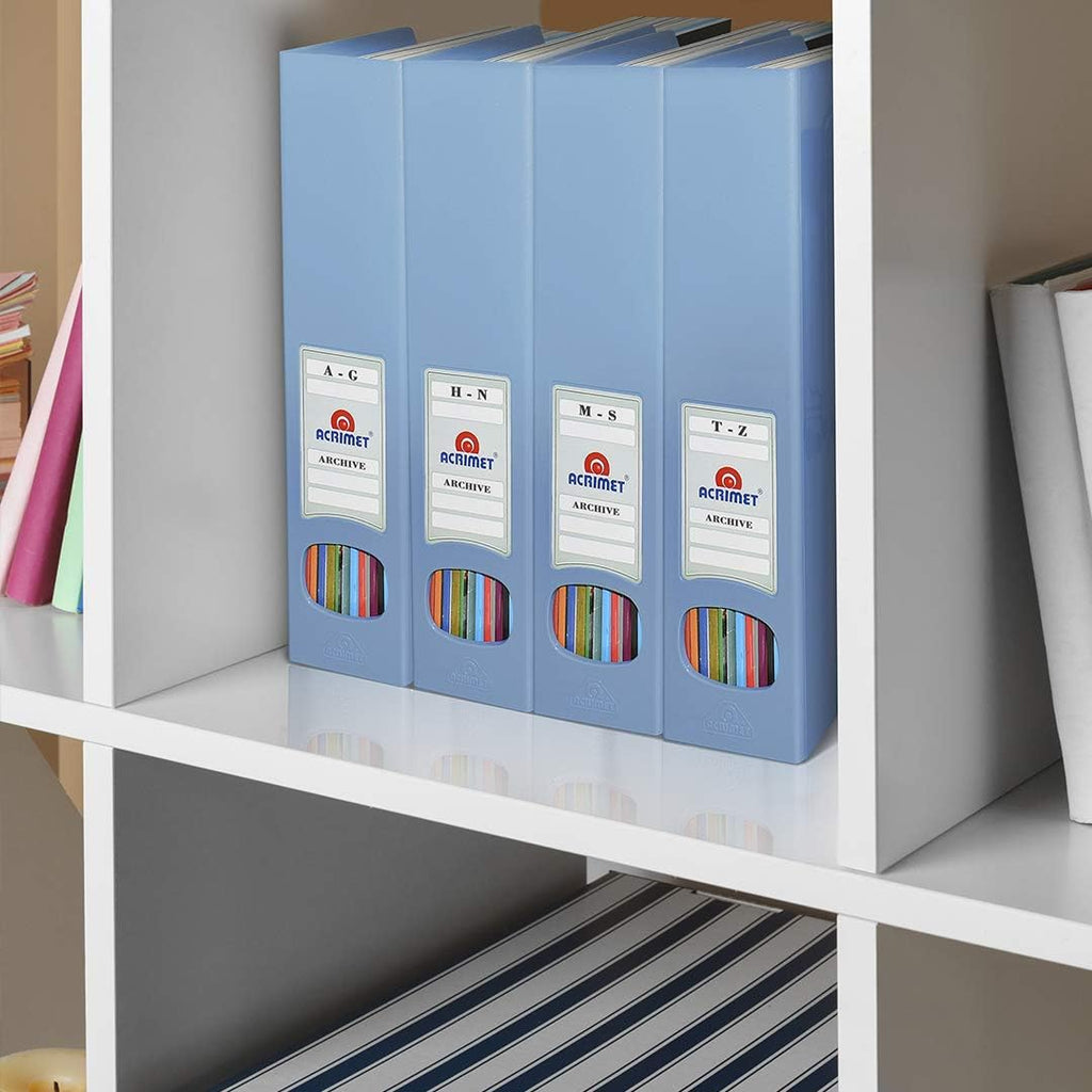 Acrimet Magazine File Holder, Vertical Desk Organizer, Solid Blue, 2 Pack