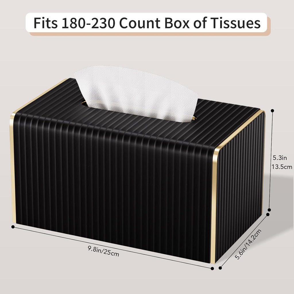 Extra Large Tissue Box Cover for Standard Size 180 to 230 Count Box of Tissues,Leather Rectangle Tissue Holder for Bathroom Toilet Bedroom Living Room Table Desk Office,Modern Home Decor
