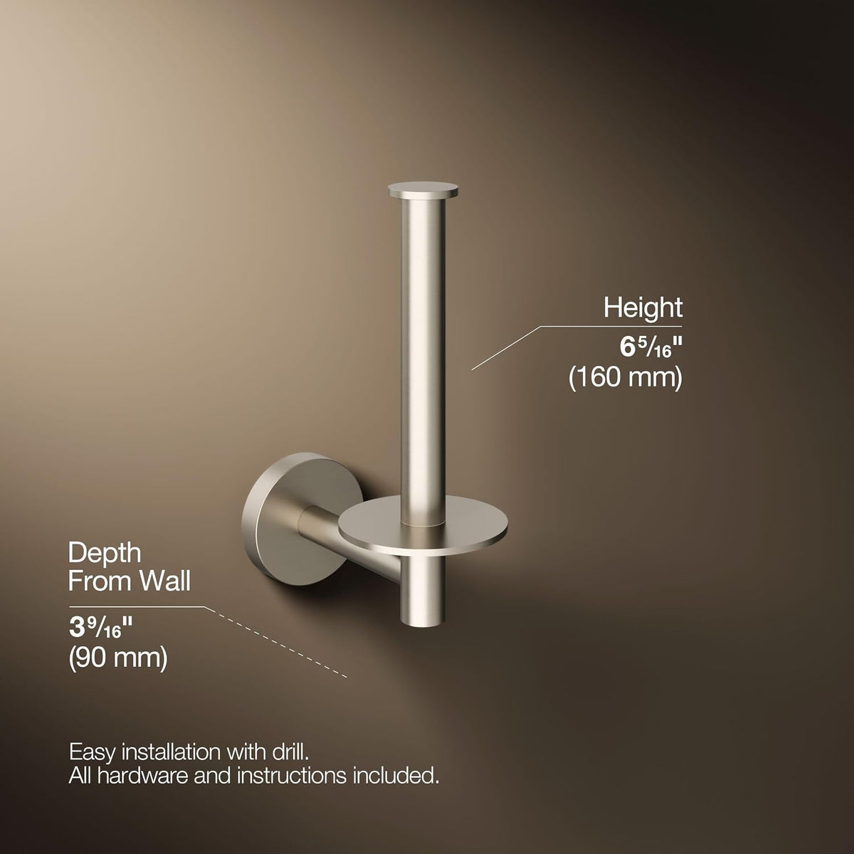 KOHLER Elate Verticle Toilet Paper Holder K-27293-BN Bathroom Accessory