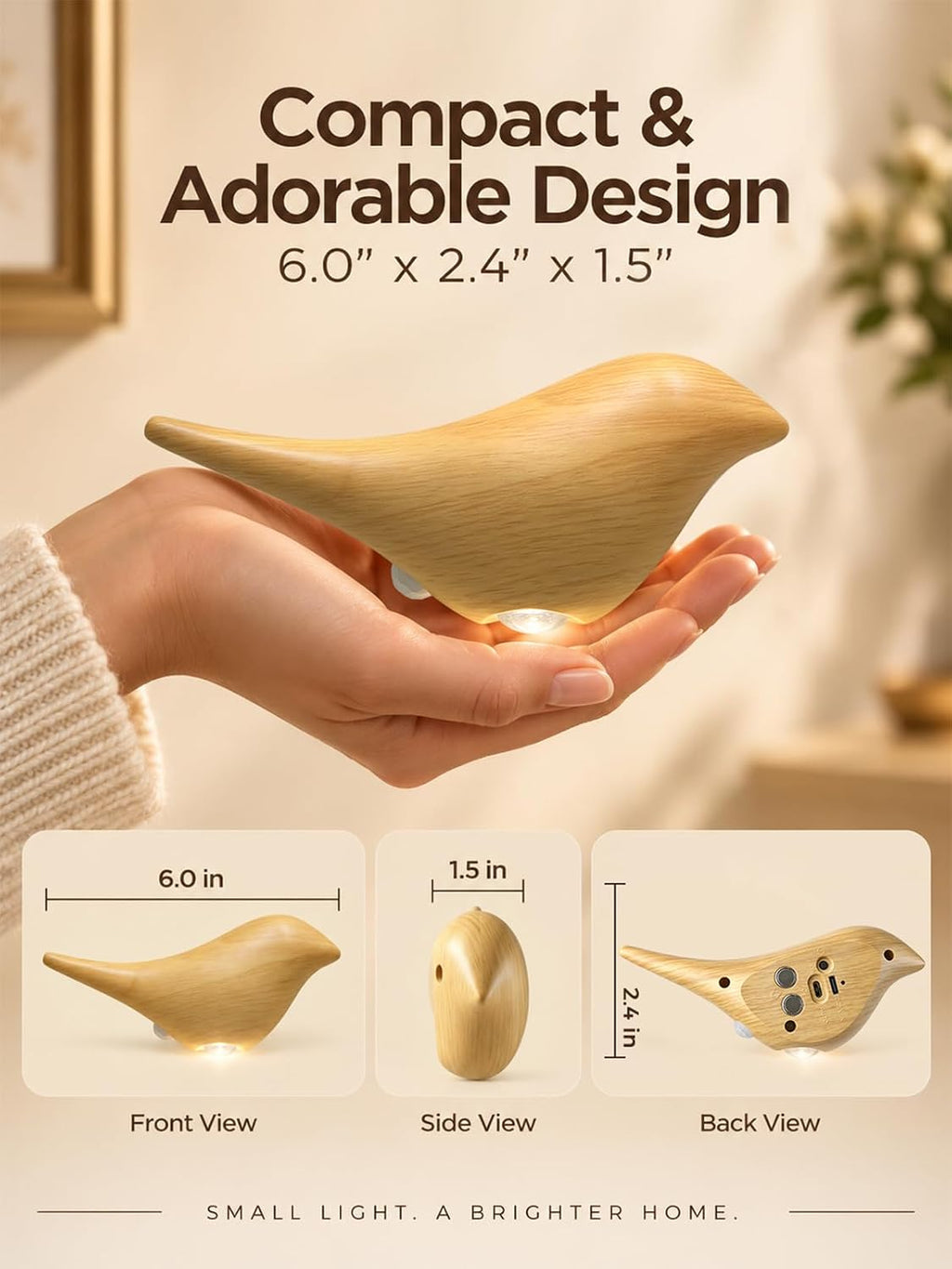 Cordless Small Wall Scones for Hallway: Magnetic Motion Sensor Bird Light