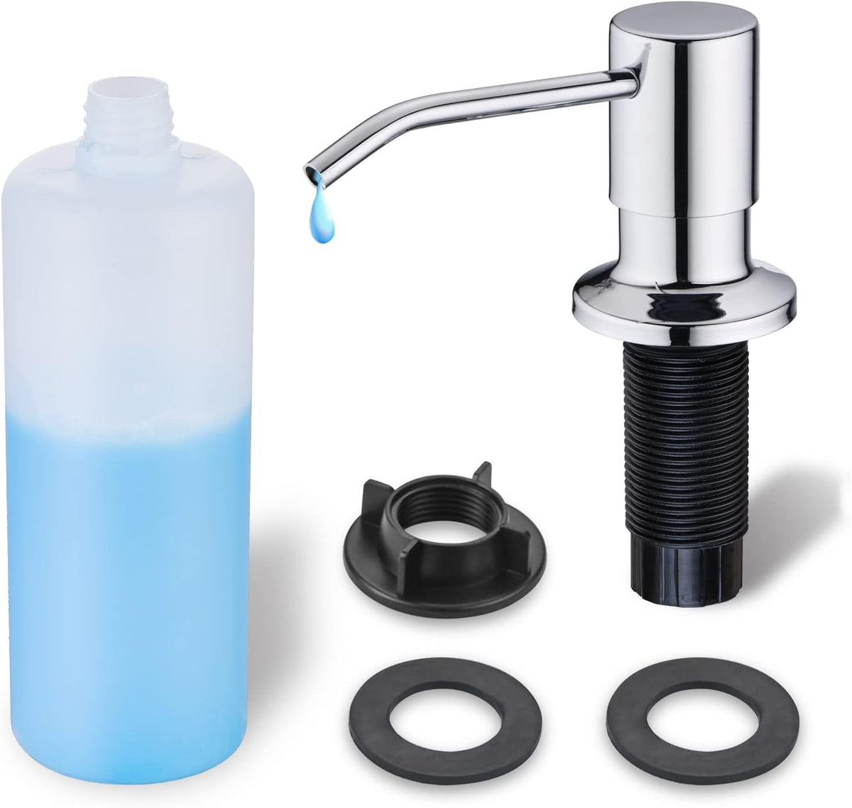 Polished Chrome Soap Dispenser for Kitchen Sink WEWE, Stainless Steel