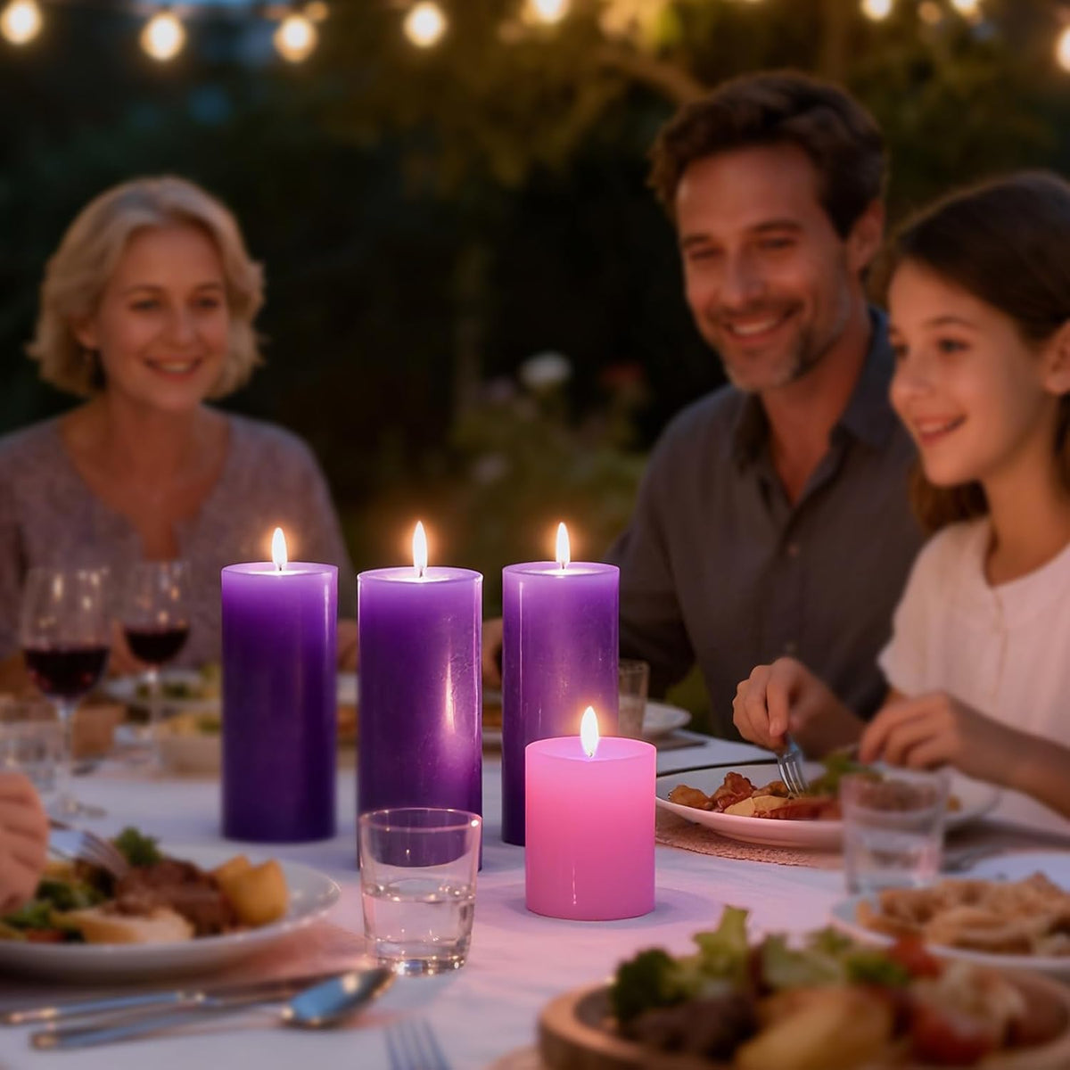 Advent Candle Set of 4, Unscented Pillar Candles 3" x 6" Hand-Poured, Advent Pillar Candle can Burn 120 Hours, Christmas Advent Candles for Advent Wreath