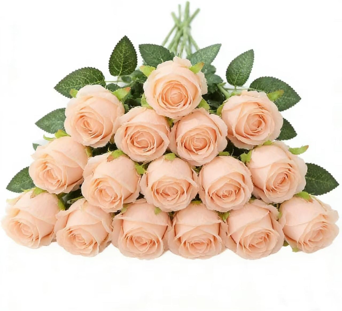 16 Realistic Artificial Roses (Rose-Flower-Champagne)