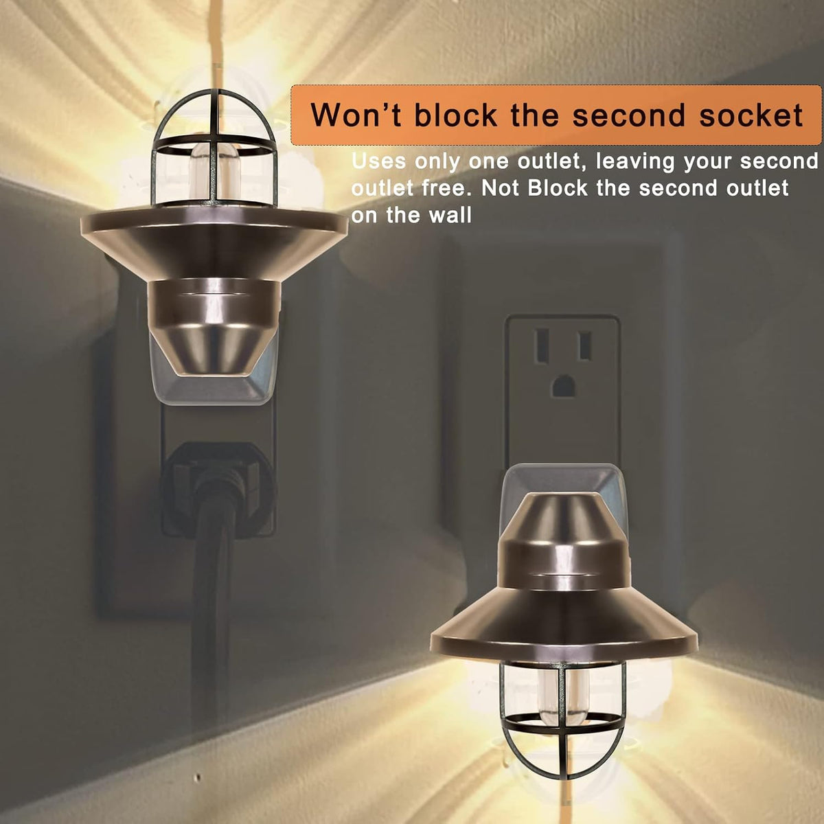 Night Lights Plug into Wall: ETL Night Lights 6 Pack with Dusk to Dawn - Vintage Rustick Farmhouse Night Light 2700K for Kitchen, Hallway, Bedroom, Bathroom Decor