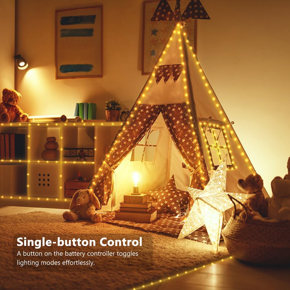 Fairy String Lights Battery Operated Silver Wire with Auto Timer