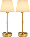 EppieBasic Cordless Table Lamp Rechargeable: Fast Charging & Long Lasting - 2700K Warm Light Vintage Gold Lamps for Women Housewife - Dinning Living Room Bedroom - 2 Pack