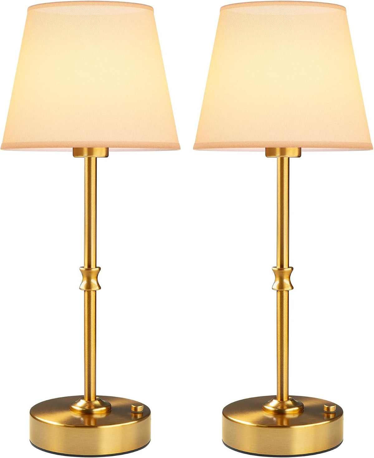 EppieBasic Cordless Table Lamp Rechargeable: Fast Charging & Long Lasting - 2700K Warm Light Vintage Gold Lamps for Women Housewife - Dinning Living Room Bedroom - 2 Pack
