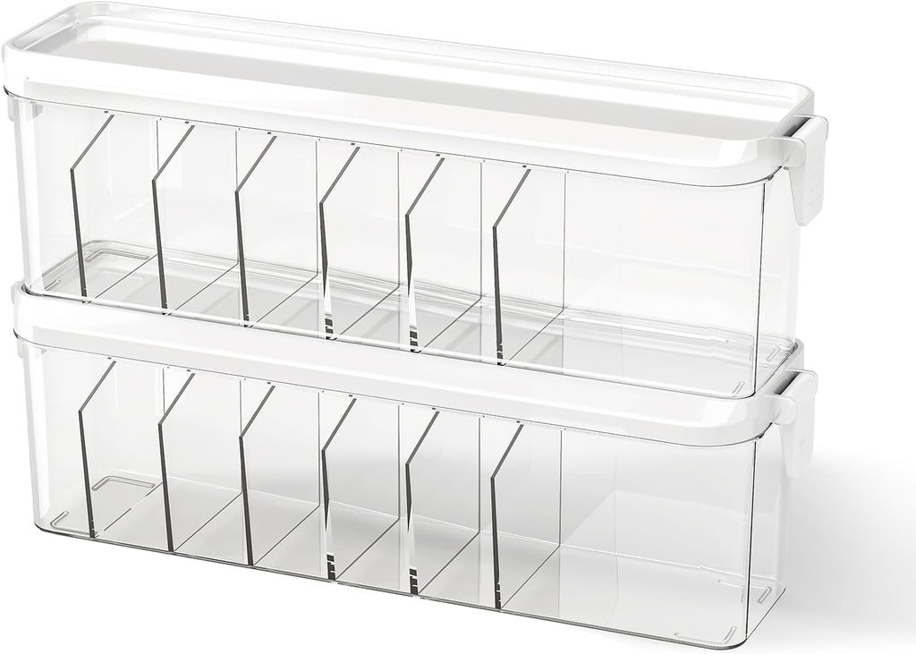 2 Pack Cable Organizer Box with Lid, Charge Cord Storage Organizer