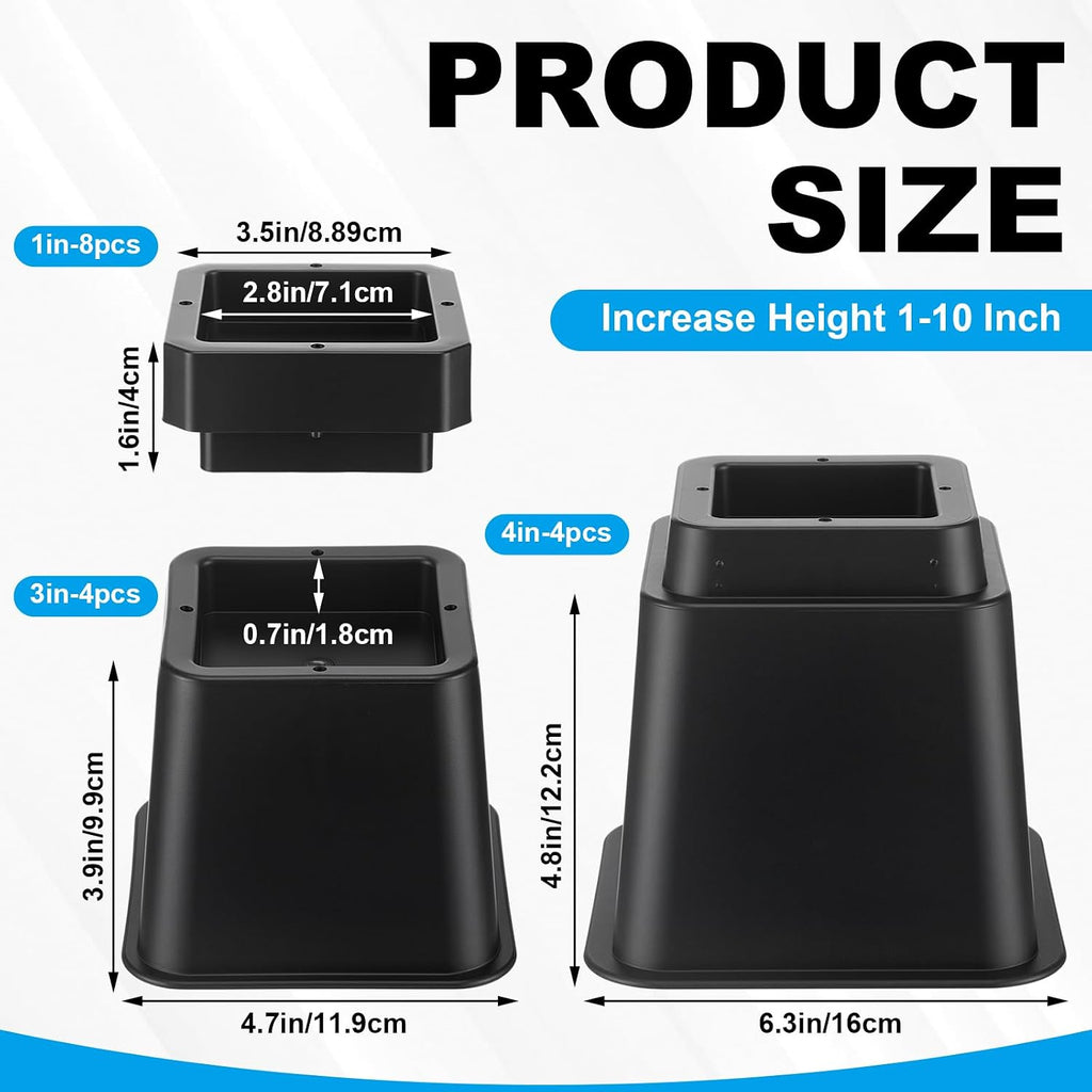 Relaxweex 20 Pcs Bed Risers Heavy Duty 1-10 Inch, Adjustable for Couch Sofa