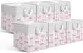 Light Pink Bow Cube Storage Bin Set of 6 Cube Storage Basket, 11.22 Inch