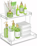 NPPLUS 2-Tier Clear Acrylic Bathroom Organizer Counter Storage Shelf