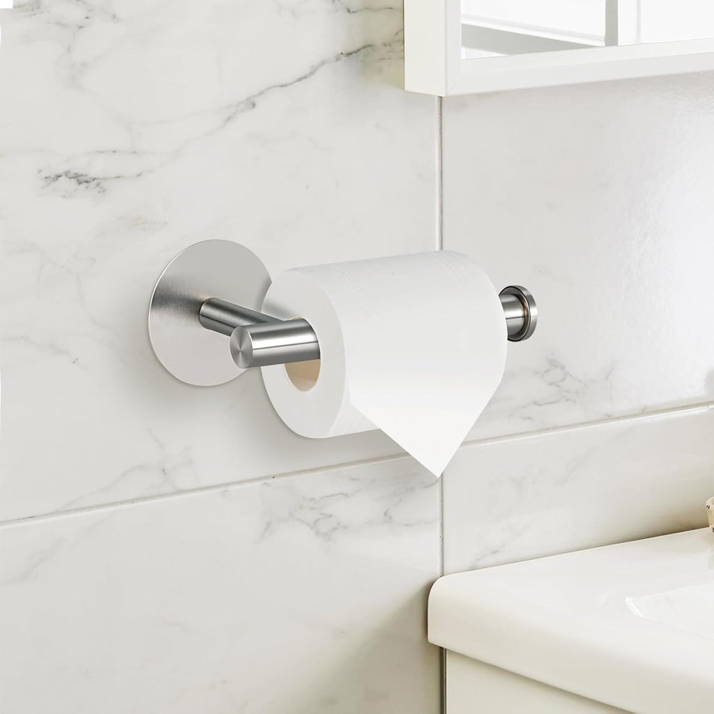 Yagoo Adhesive Toilet Paper Holder, Rustproof Toilet Roll Holder(2, Silver)