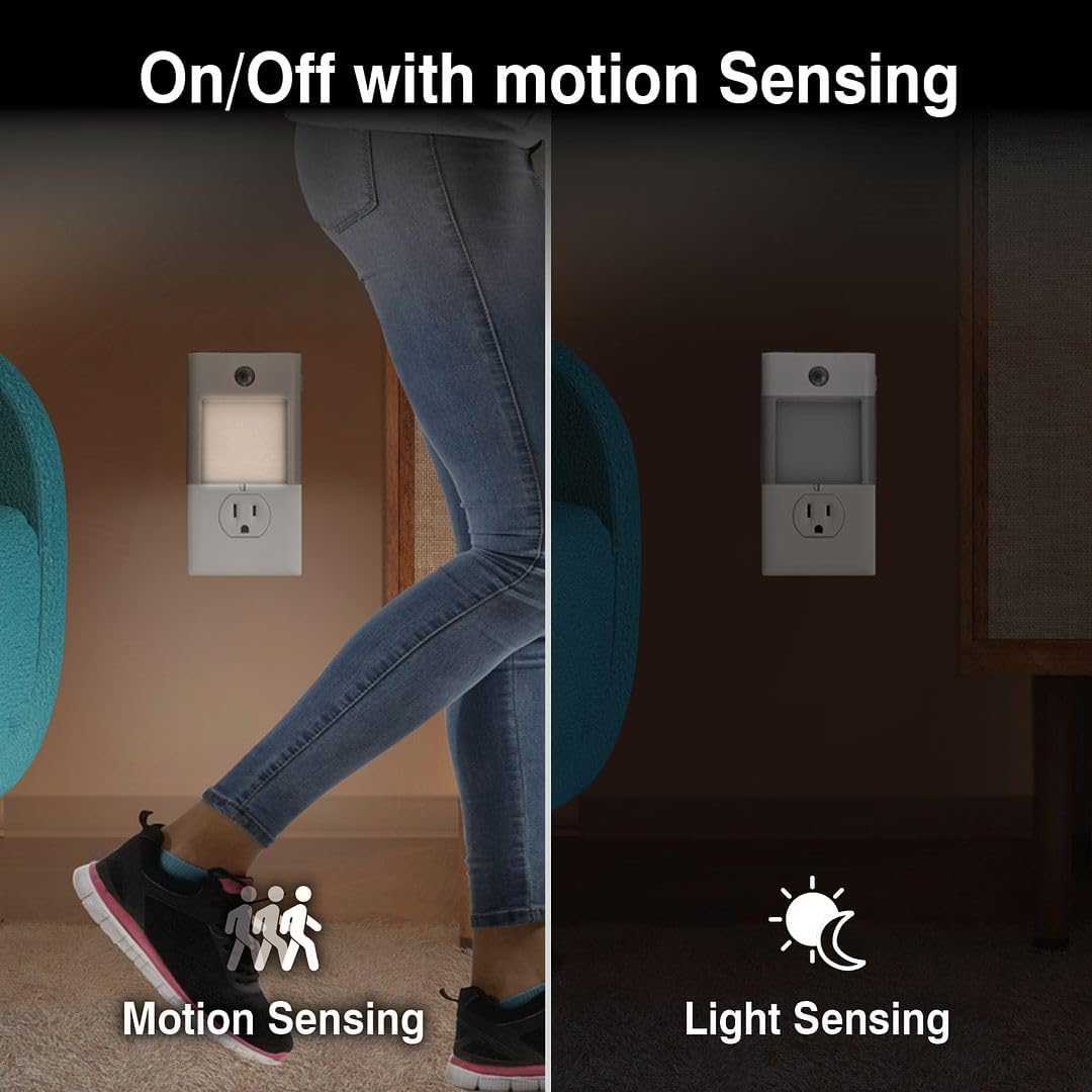 Camelion 3-in-1 Power Outage Night Light, Motion Sensor,4-Pack