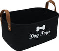 Large Dog Toy Basket, 100% Cotton Rope Dog Toy Storage Bin-Black