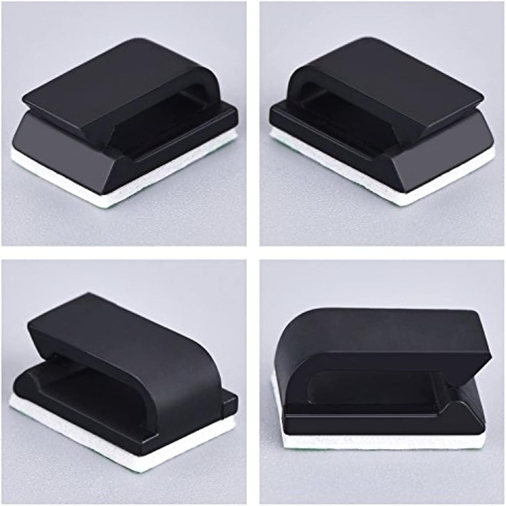 Hicarer 100 Pcs Adhesive Cable Clips Cord Holder, Small, Black