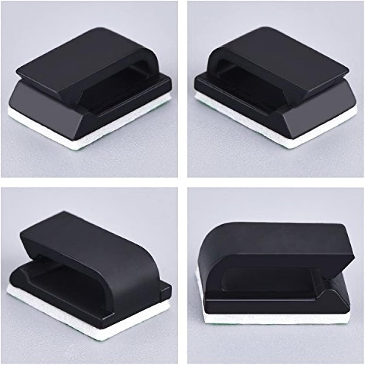 Hicarer 100 Pcs Adhesive Cable Clips Cord Holder, Small, Black