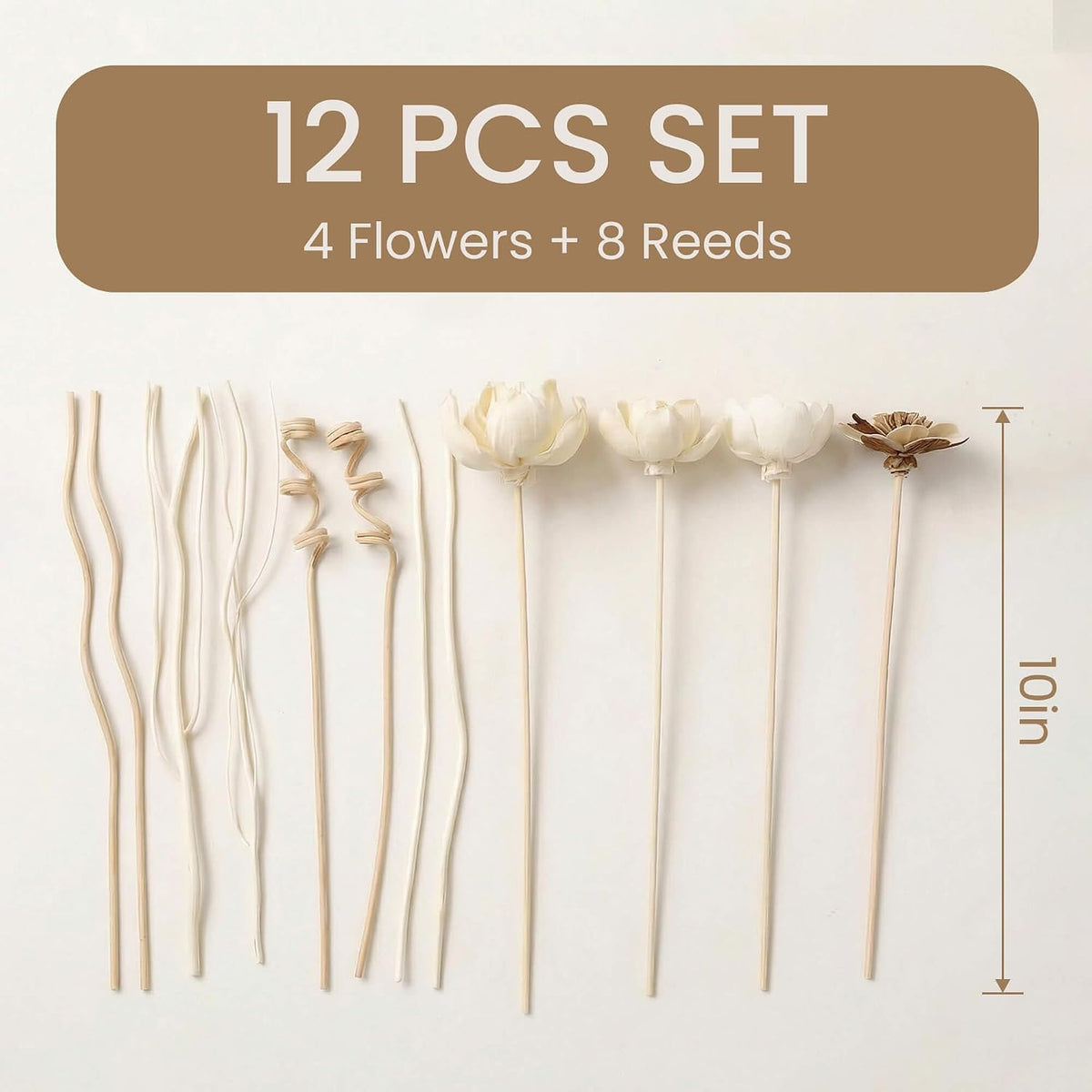 Reed Diffuser Sticks Set of 12 Natural Paper Flower for Home Decor