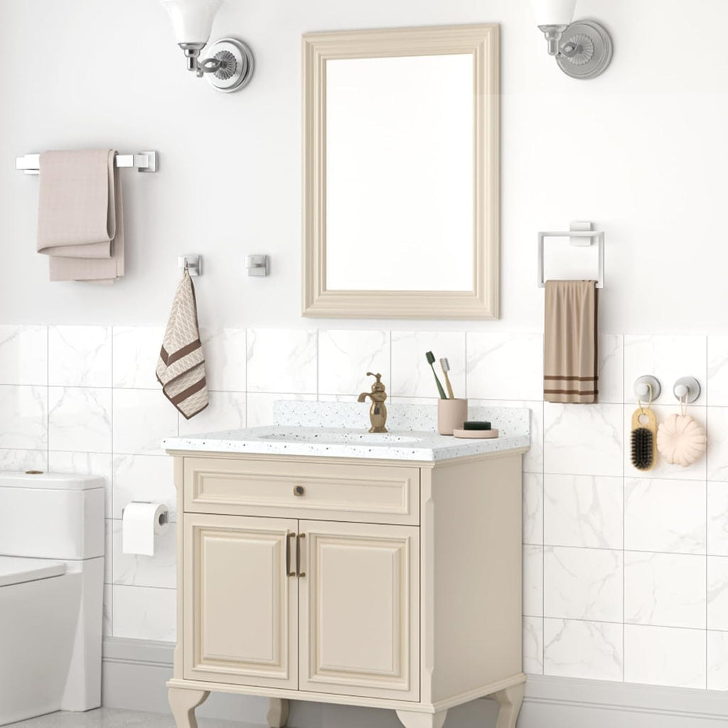 Bathroom Hardware Accessories Set: Bath Towel Bar Set, Towel Racks for Bathroom Wall Mounted, SUS304 Stainless Steel (Brushed Nickel, 7-Pieces)