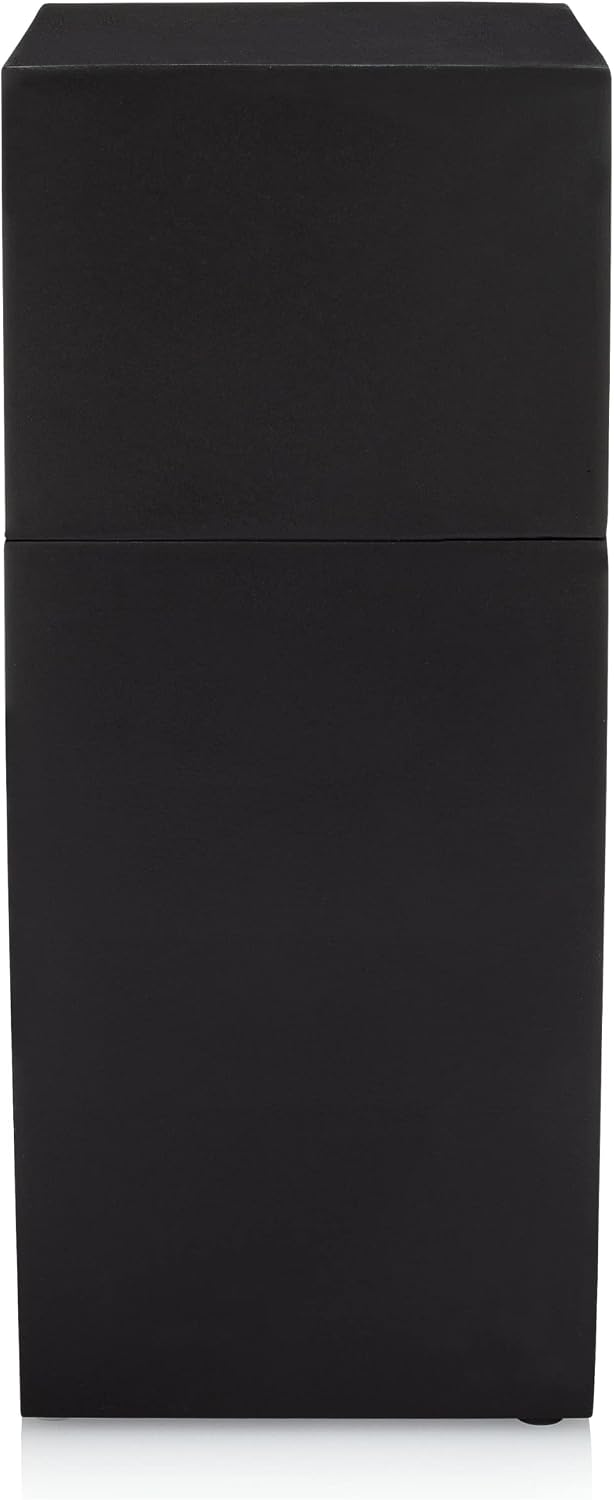 Essentra Home Toothbrush Holder with Lid, Elegant Matte Black Bathroom Toothbrush & Toothpaste Organizer – Matte Black Collection