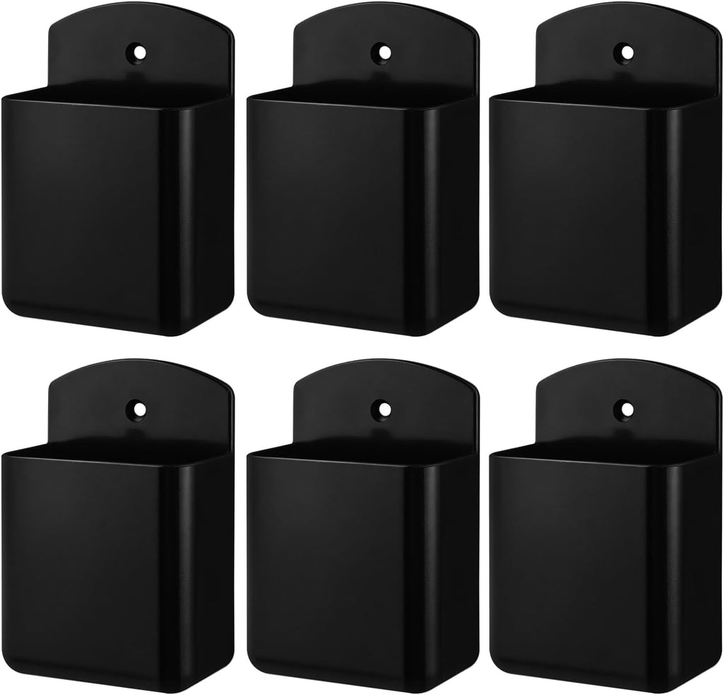 6 Pcs Black Remote Control Holder Wall TV Remote Controller Holder Self Adhesive Remote Holder Storage Accessories for Home Office Living Room Bedroom