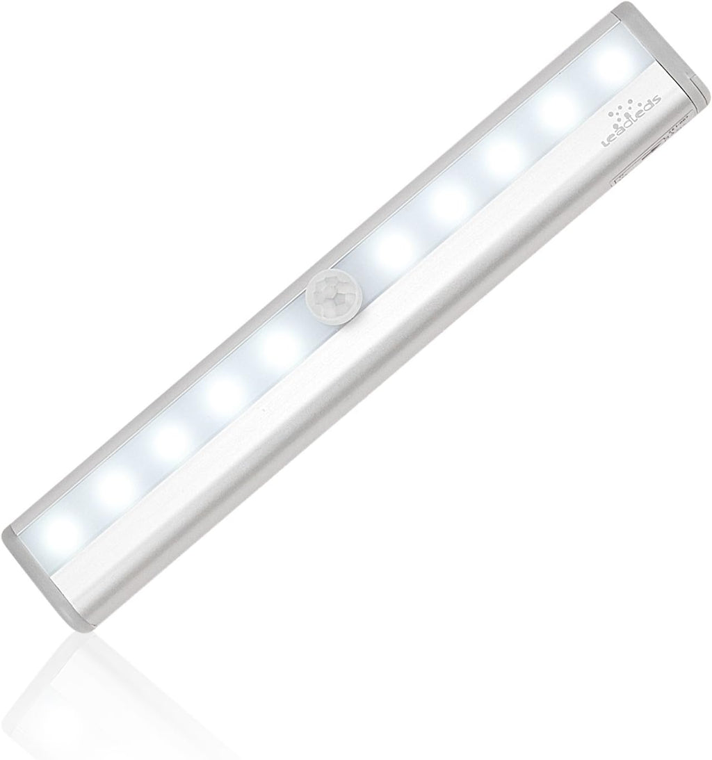 Leadleds I-007 10-LED Wireless Motion Sensor Light Automatic with Magnetic Strip, Battery Operated, Portable for Closet, Door, Stairs, Hallway, Step Lights