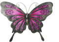 LIFFY Metal Butterfly Wall Decor, 12" Glass Butterfly Wall Art for Outdoor, Hanging Garden Decorations for Yard Fence Patio