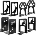 Metal Book Ends, Cat Decorative Bookends, 8 Pcs