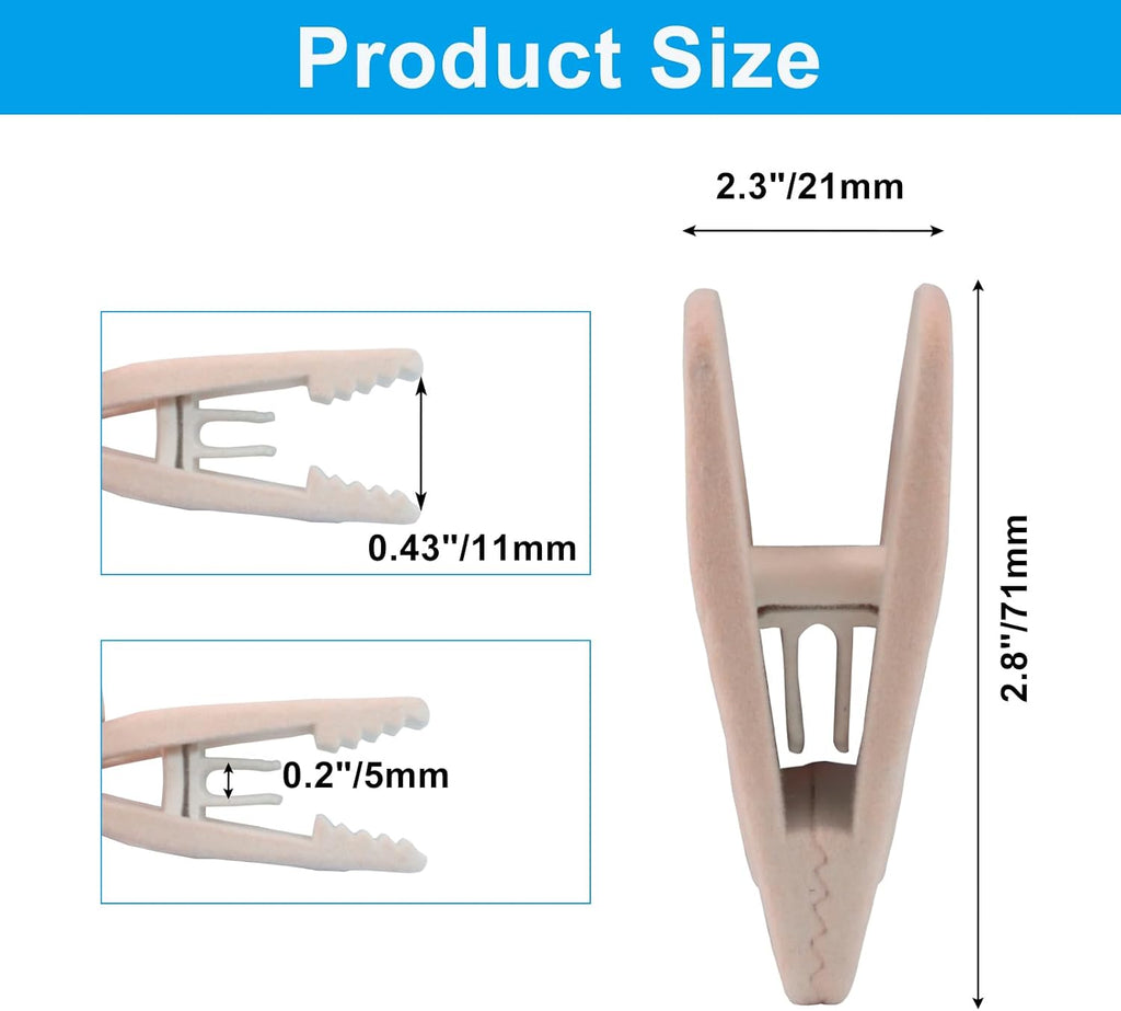 Light Pink Velvet Hanger Clips, 30 Pack
