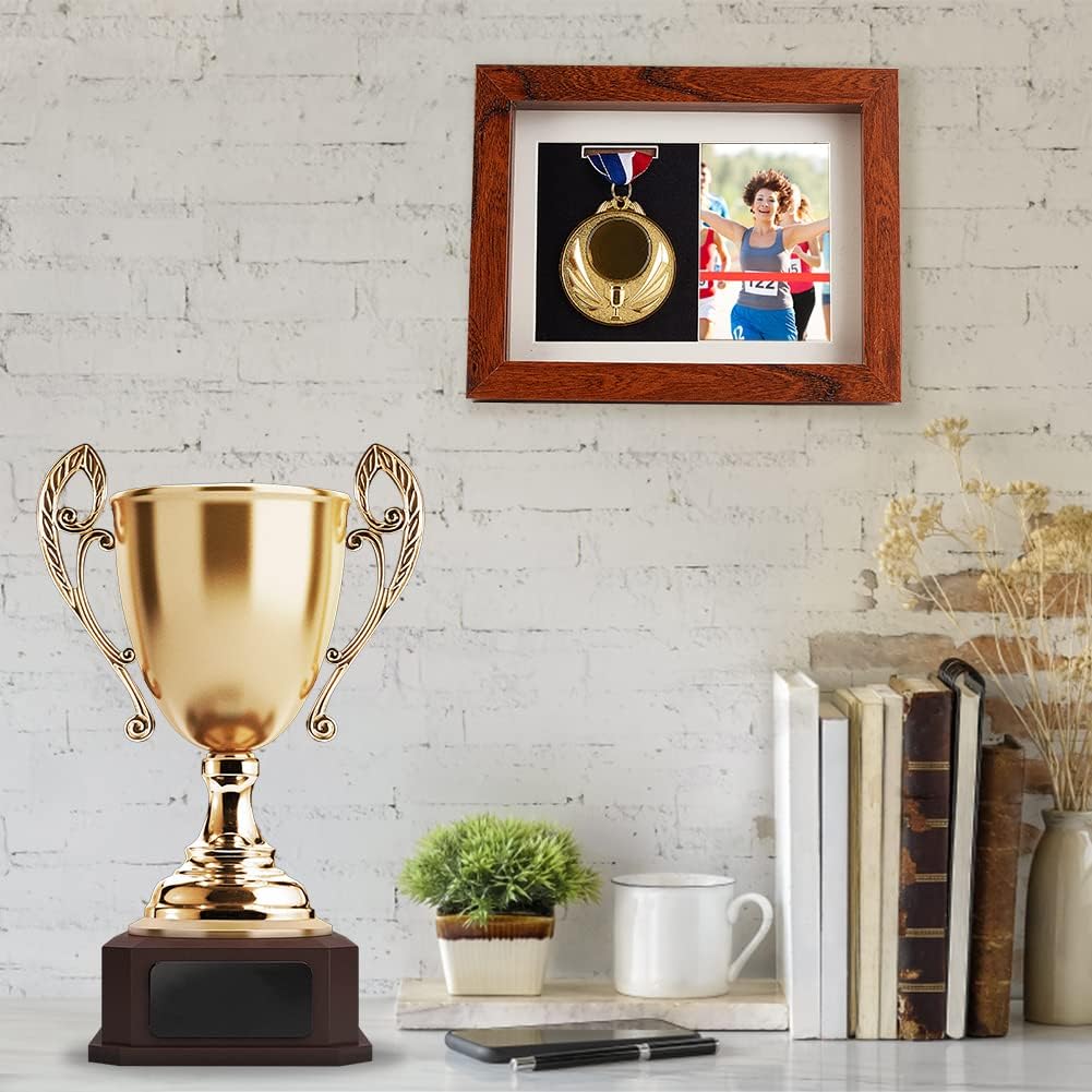 OLYCRAFT Medal Display Shadow Box Natural Wood Frame 6.9x7.2x9 Inch Brown Medal Display Case with Acrylic Window for Military Medals Beach Tags Jewelry Pins Pin Enthusiast Collectibles