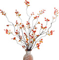 4 Pcs Fall Stems Artificial Ficus Branches Faux Eucalyptus Stems Fall Decor