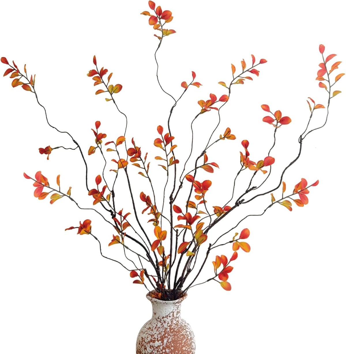 4 Pcs Fall Stems Artificial Ficus Branches Faux Eucalyptus Stems Fall Decor