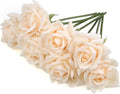Eyamumo 7PCS Fake Flowers Artificial Rose Silk Real Touch Champagne 30CM